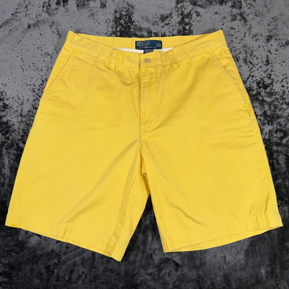 Polo Ralph Lauren Prospect Short Mens 32 Yellow Classic Polo Chino Cotton Shorts